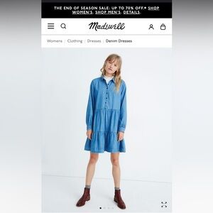 Madewell Denim Tiered Shirtdress